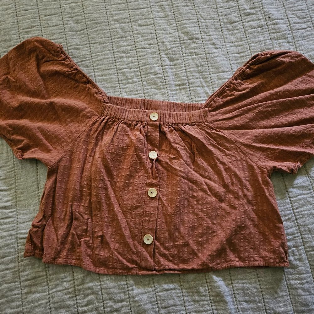 Rylee and Cru Size Small Leah Top in Terracotta